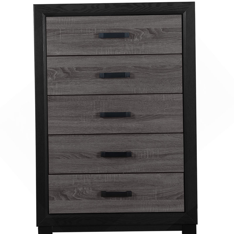 Commode verticale en bois manufacturé avec 5 tiroirs