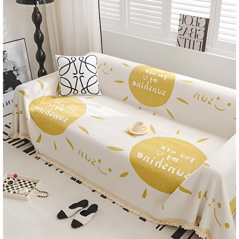 Cotton Sofa Slipcover, 118.11" W x 70.86" D