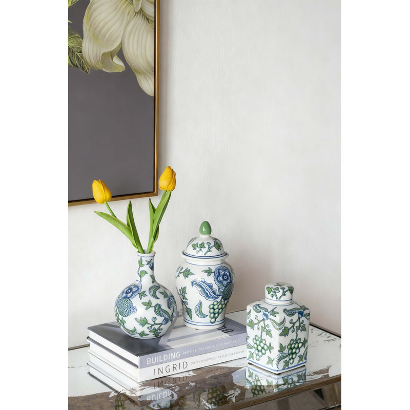 Ensemble de 3 pots en gingembre en porcelaine, vase décoratif pour la maison