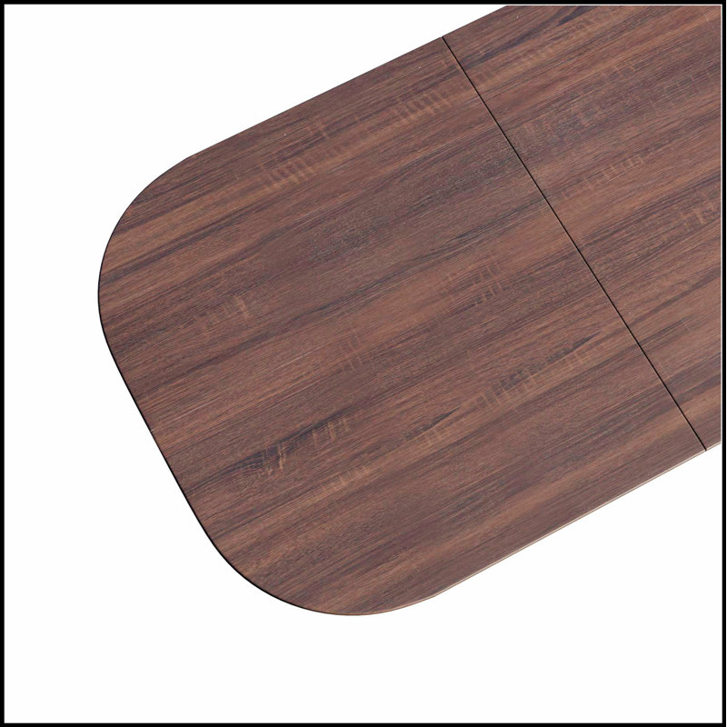 Table de salle à manger en panneau de fibres à densité moyenne de 63 pouces de style nouveau brun, capacité de 4 à 8 personnes, pieds à rayures verticales, plateau élégant et épais, convient à la maison et à la cuisine