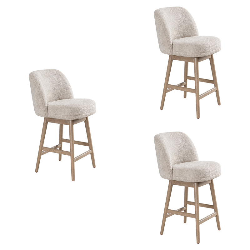 Tabouret de bar rembourré Watkin, Chêne brun, 3, Tabouret de bar (hauteur du siège de 30,5 po)
