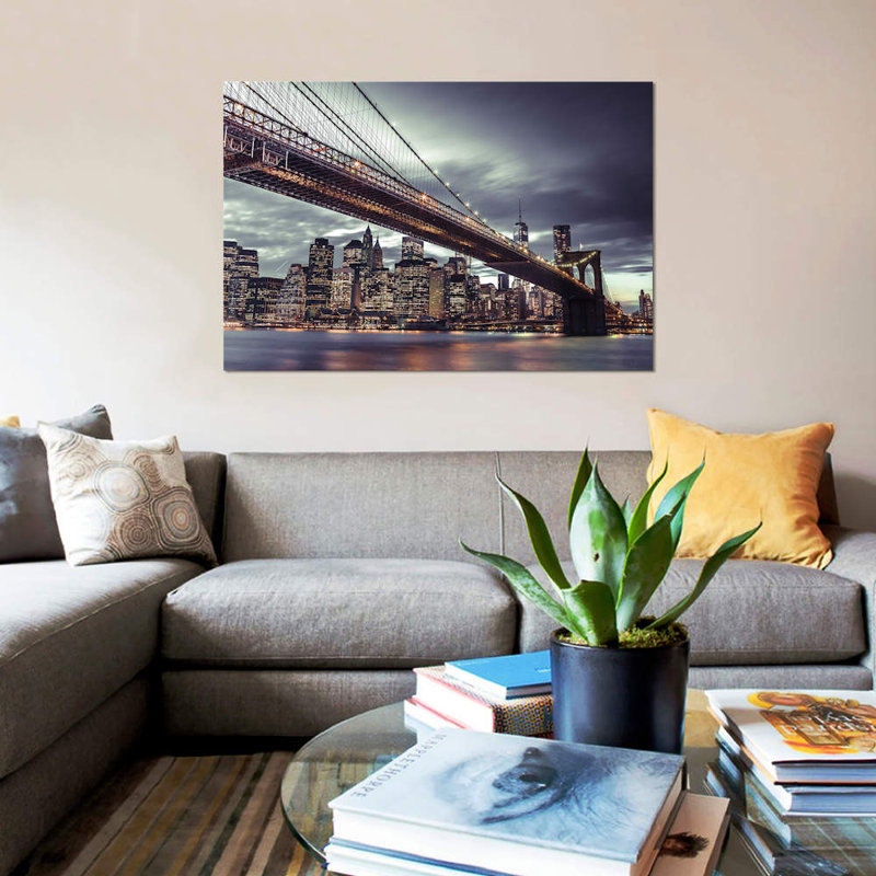 « new york vii », impression sur toile, H 12 po x l 18 po x P 1,5 po, Toile tendue, Pas de tapis