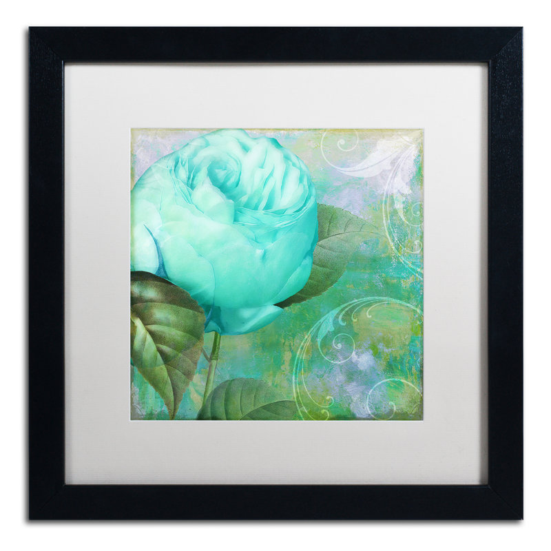 Jadaya «Aqua Rose I», impression encadrée, Blanc, H 16 po x l 16 po x P 0,5 po
