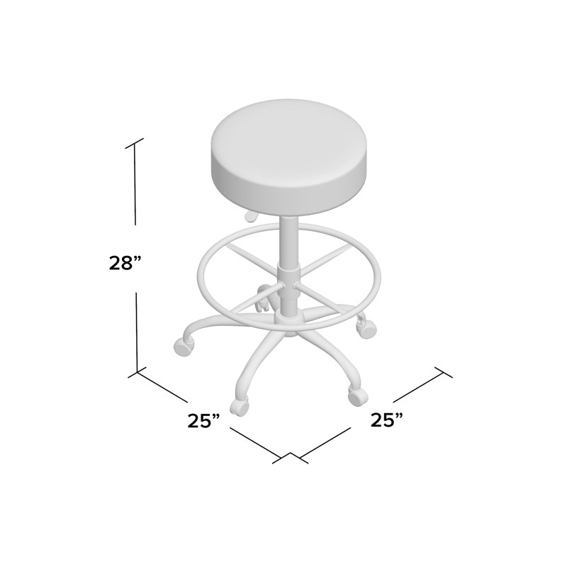 Tabouret de laboratoire réglable en hauteur avec repose-pieds Huckstep, Gris