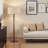 61'' Modern Walnut Wood Column Floor Lamp with Beige Linen Drum Shade, Minimalist Standing Lamp, cULus Certified for Living Room Side Tables, Bedroom Corners, Home Offices or Study Rooms-330006596