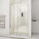 Unidoor 43" W x 72" H Hinged Frameless Shower Door And Fixed Panel with ClearMax™ Technology