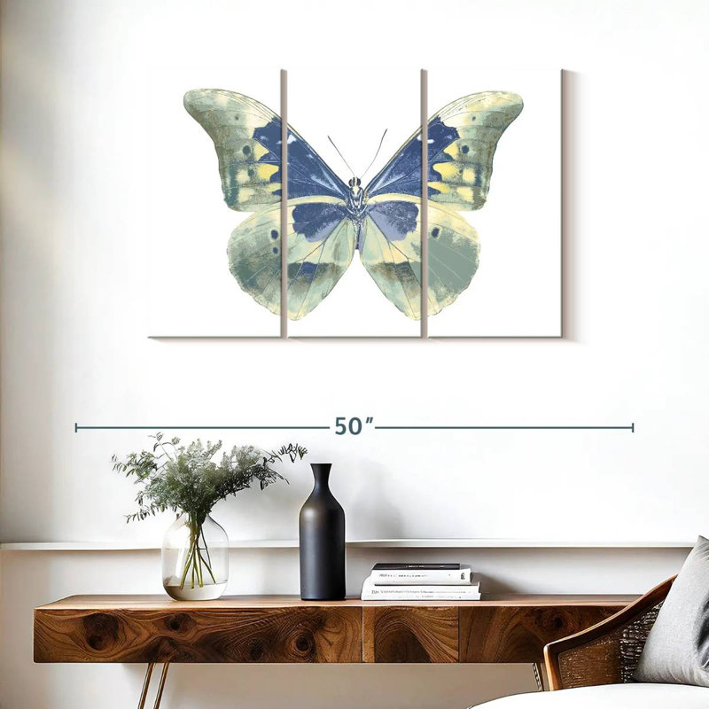 Brampt Butterfly In Indigo, 24" H x 38" W