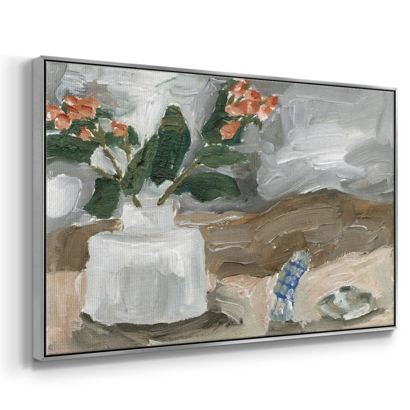 Vase de fleurs roses III, Argent, H 17 po x l 25 po x P 2 po