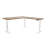 Skyline Electric Height Adjustable 72x30x48x24 L-Shape Standing Desk for Office and Home, Real Reclaimed Wood Top with White Frame-751192708-751192711