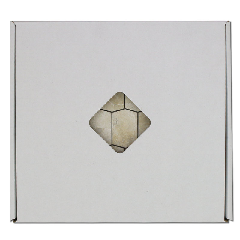 Picket 2" x 3" Marble Honeycomb Mosaic Wall & Floor Tile, Diana Royal