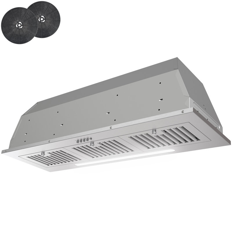 Hotte encastrable 36 "350CFM en acier inoxydable avec filtre à charbon