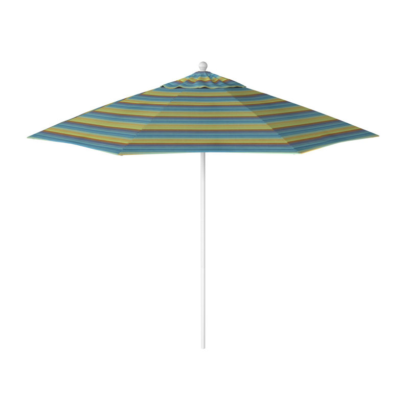 Parasol de marché octogonal 9 pi Willa, Sunbrella® lagon Astoria, Matted White