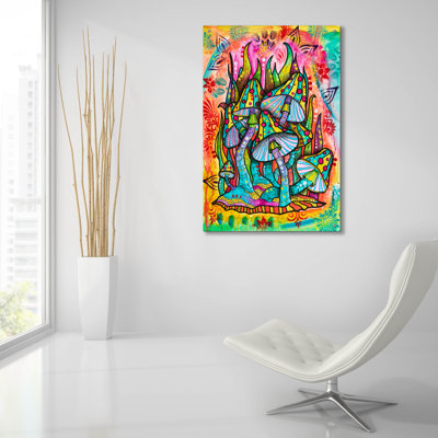  «The Fungus Parmi Nous» par Dean Russo, art mural en verre acrylique, 24 po x 36 po