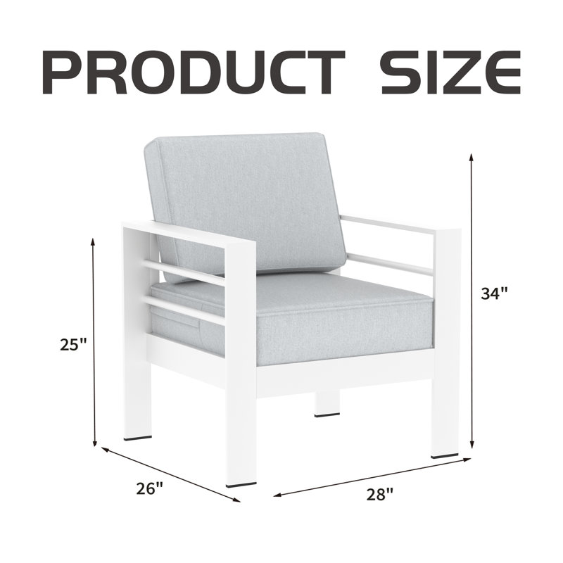 Chaise de terrasse avec coussins Alturas, Gris clair