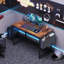 Bureau d'ordinateur 31 po avec structure en métal, surface imperméable et sac de rangement - idéal pour le bureau-1676133826-1676133839