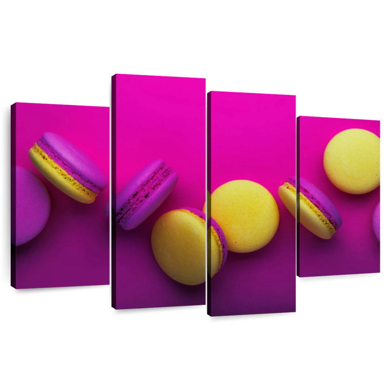 Yarlin Magenta And Yellow Macarons, 22" H x 36" W