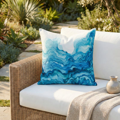 Coussin de patio intérieur en polyester recyclé résistant aux taches et lavable à la machine