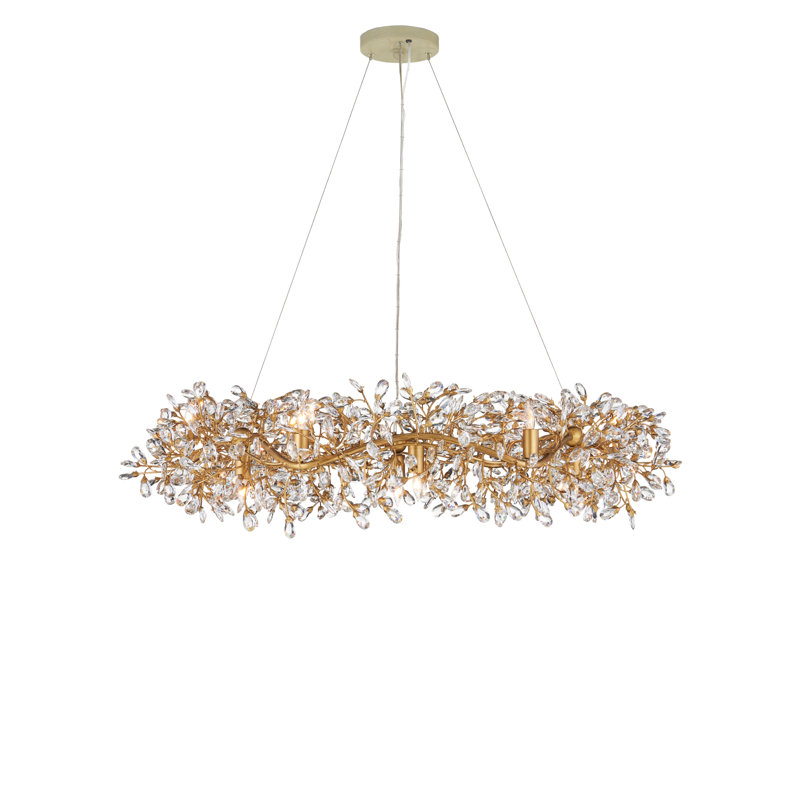 Crystal Bud LED Chandelier, 43"