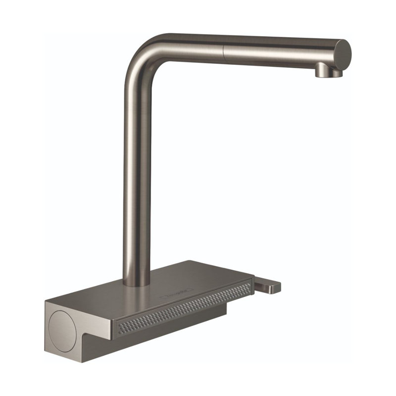 Robinet de cuisine Aquno Select avec bec rétractable en forme de L à 2 jets, 1,75 po, Acier inoxydable