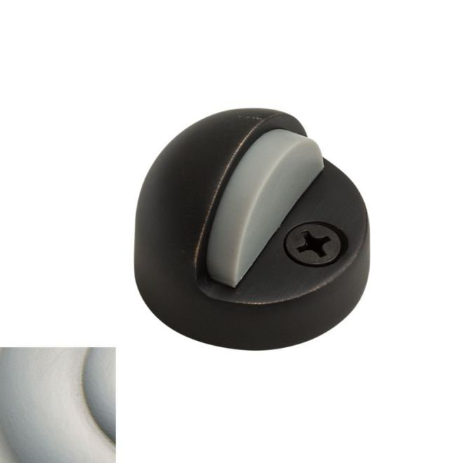 Dome Bumper Floor Mount Stop, Satin Nickel, 1.35" H x 1.875" W x 1.03" D