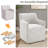 Upholstered Dining Chairs With Casters, Fully Assembled Barrel Back Armchair, Solid Wood Accent Vanity Chair For Dining Room Living Room-450845155