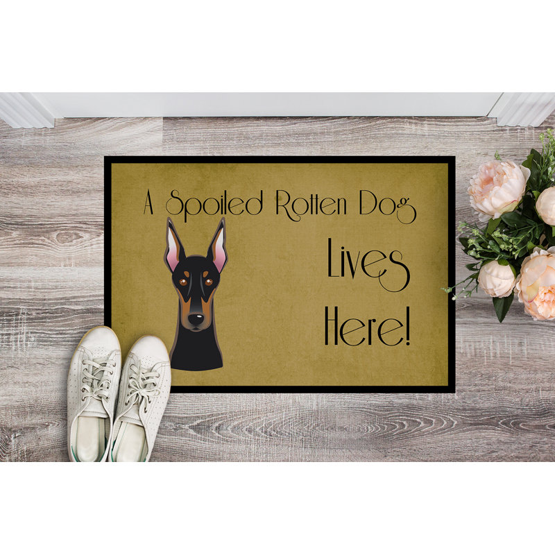 Tapis d'extérieur antidérapant Tuscarora Doberman, Rectangle 2 pi x 3 pi