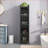 Cabinets with Four-Tier Glass Doors, Five-Tier Storage - Iron + Glass, Black | Contemporary | Entryway-149769828