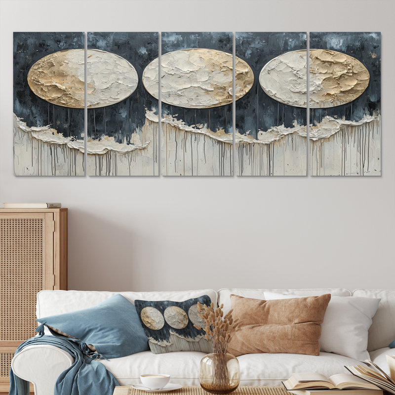 «Condol» - Art abstrait abstrait sur toile - Art mural moderne sur toile, H 28 po x l 60 po, 5