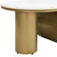 Table basse ovale de luxe moderne 45,98 po, plateau en faux marbre, table centrale en métal doré pour le salon, conception peu encombrante, construction stable, étapes d'assemblage simples
