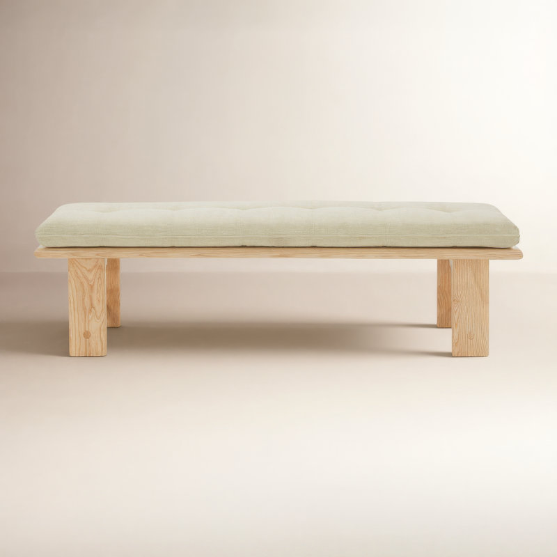 Parkston Linen Upholstered Bench, Natural