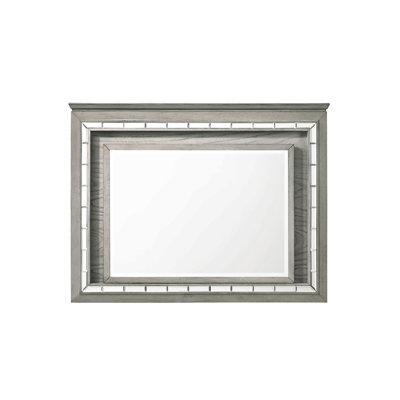 Light Gray Oak Finish Mirror W/Led