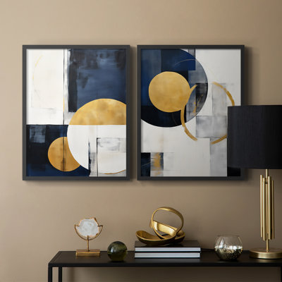 ABSTRACT Series DLI - reproduction encadrée de qualité supérieure - prête à être accrochée - aucun clou requis - aucun clou requis
