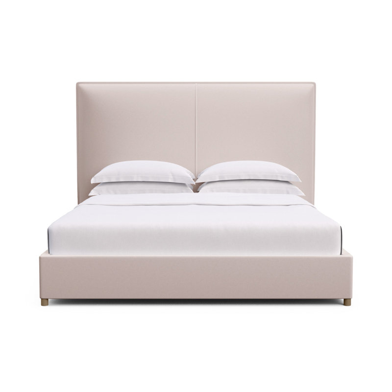 Mansfield Upholstered Bed, California King, Plush Velvet Blush, Weathered