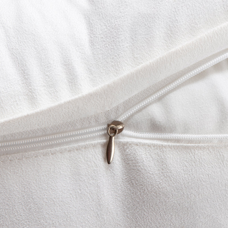 Housse et insert de coussin décoratif en fausse fourrure, Blanc véritable, Housse de coussin et insert, Carré 18 po