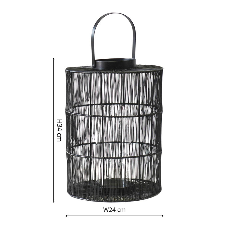 Portofino Wirework Lantern, 34cm H x 24cm W x 24cm D