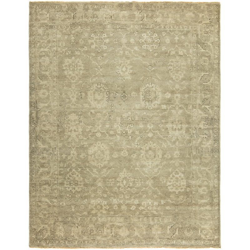 Wool Area Rug in Gray, Rectangle 3' x 5'