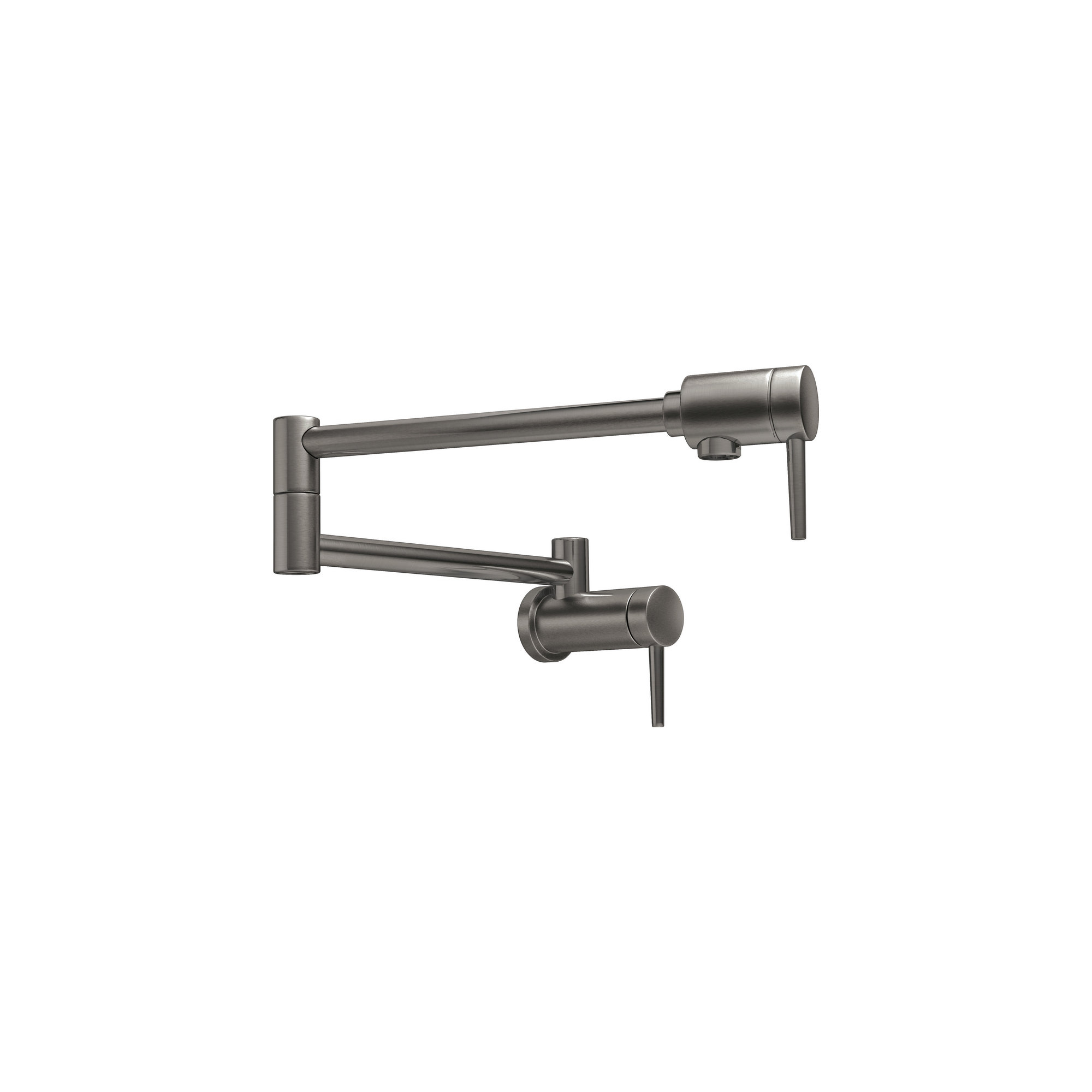 Contemporary Pot Filler Faucet, Wall Mount Pot Filler Kitchen Faucet, Black Stainless