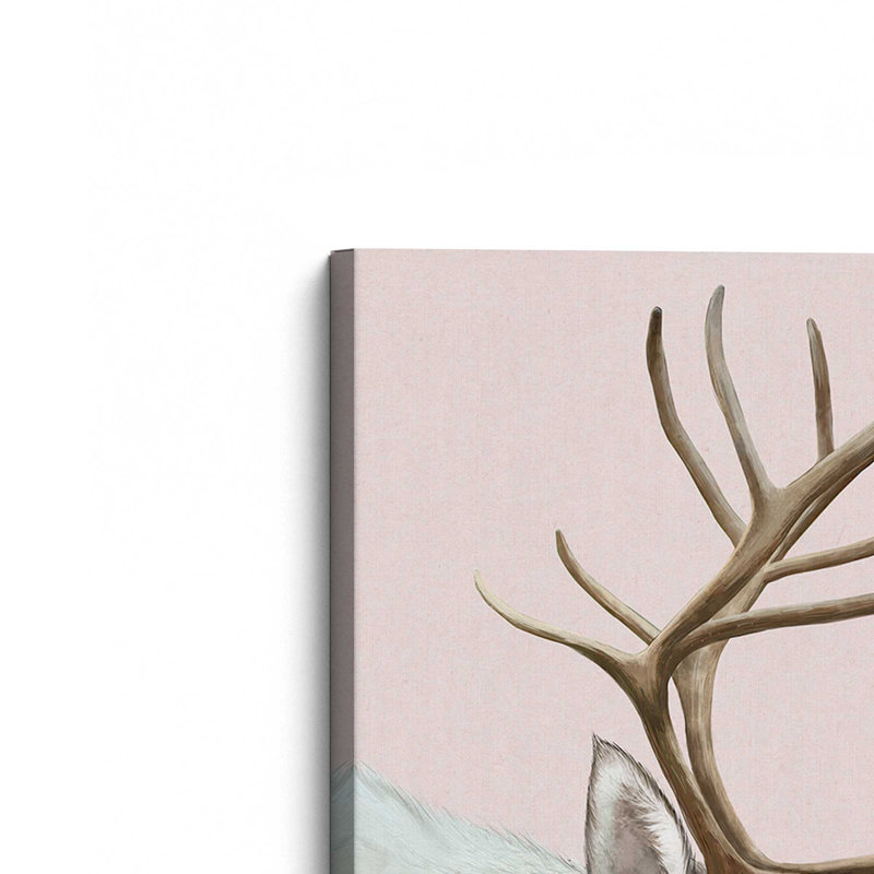 «Reindeer And Rabbit» par Laura Graves, reproduction d'art sur toile, H 16 po x l 12 po, Toile tendue, Ne s’applique pas