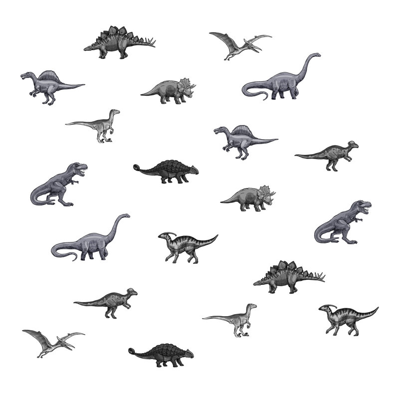 Animals Non-Wall Damaging Wall Decal, Grey