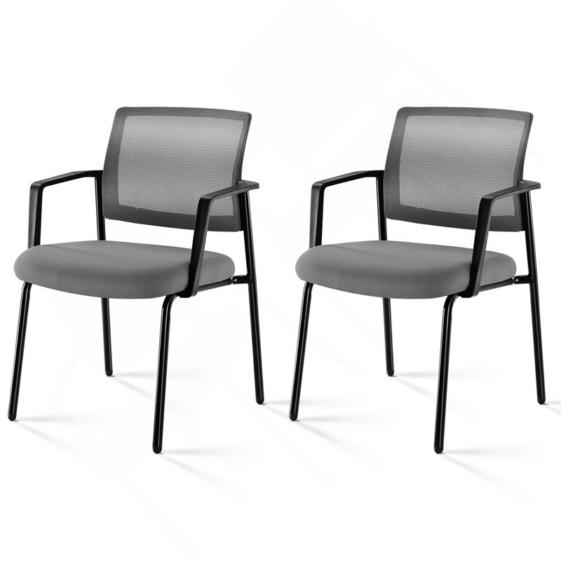 Chaises avec accoudoirs empilables en filet, chaises empilables en tissu, chaises empilables robustes en métal, Gris