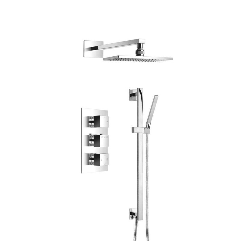 Pomme de douche à finition chromée Sierra, H 2 po x l 16 po