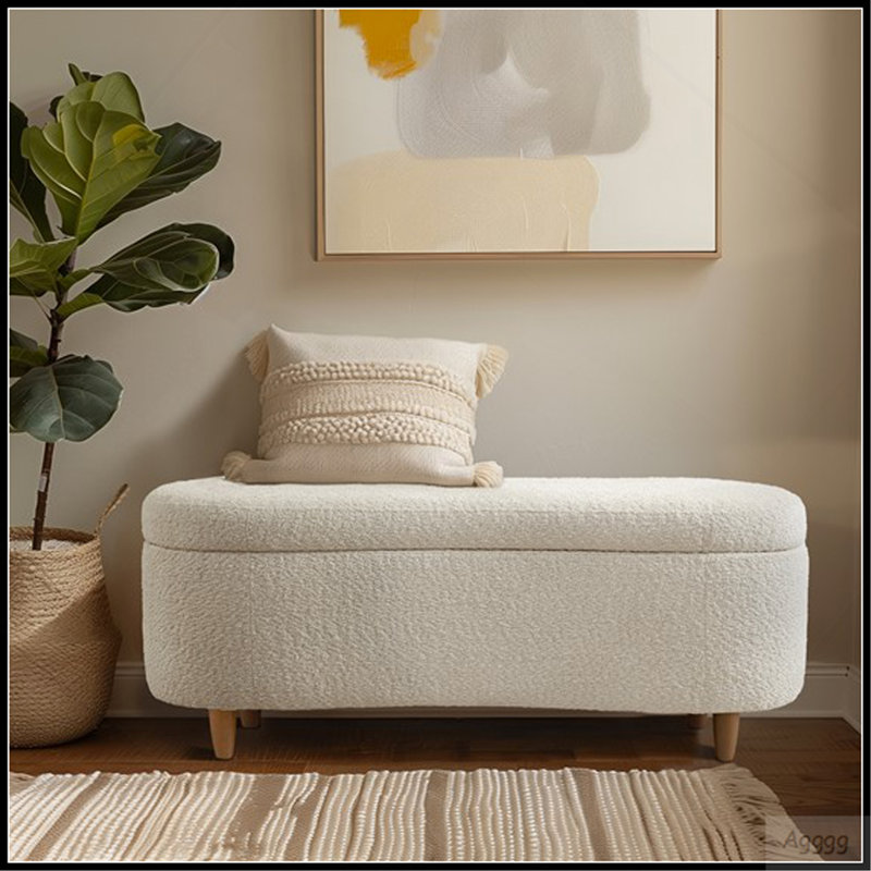 Banc de rangement Boucle crème Voir ci-dessous, Crème