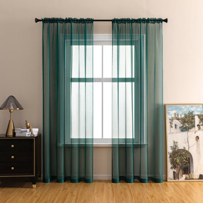 2 Panels Sheer Voile Window Curtains