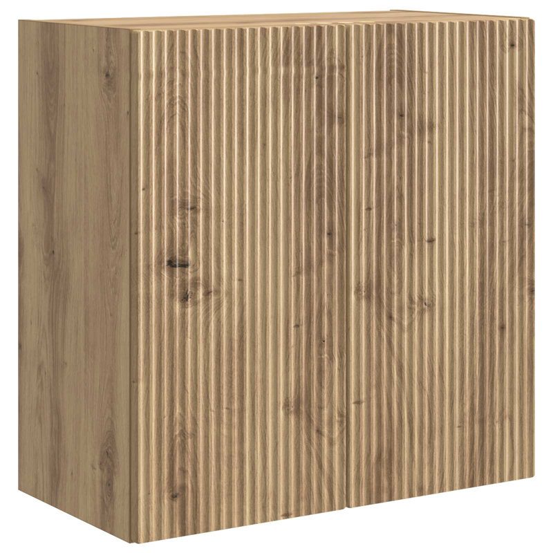  Wall-Mounted Cabinet Engineered Wood Storage Home Office Shelf Modern, Artisan Oak
