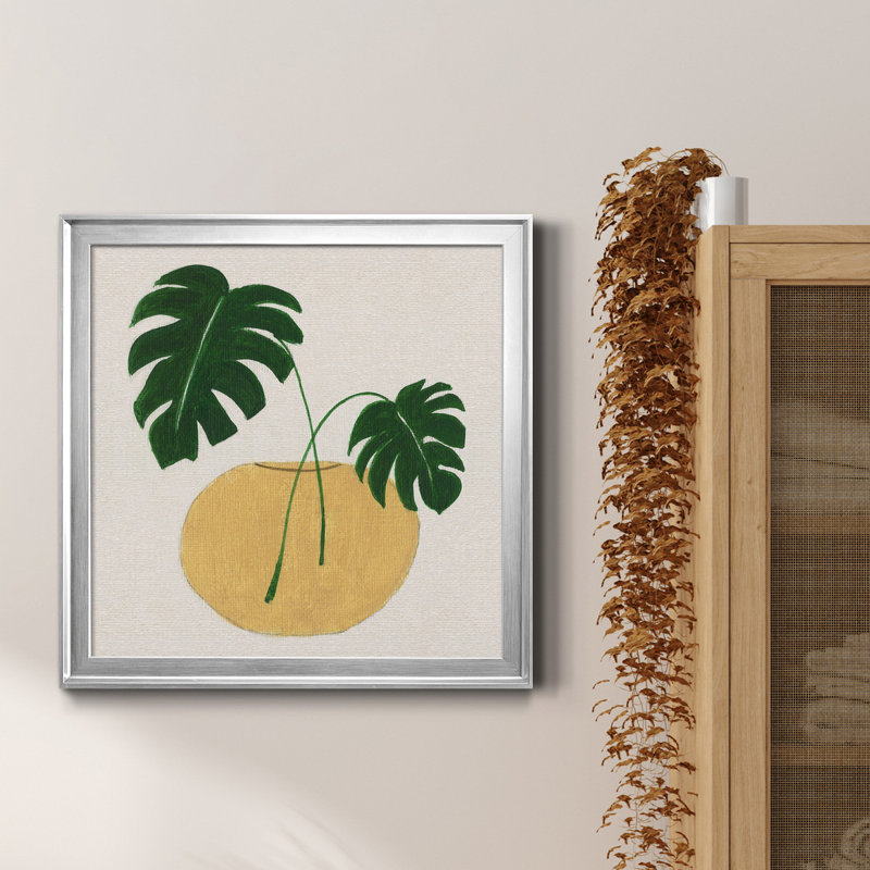 Simple Nature II - Peinture sur toile encadrée, H 26,5 po x l 26,5 po x P 1,5 po, Toile argentée encadrée