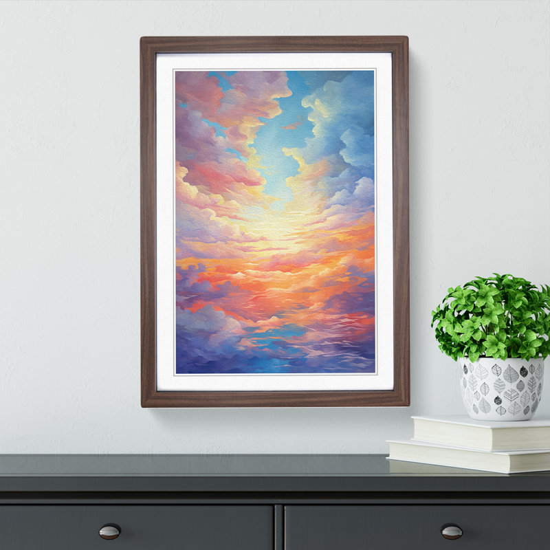Single Picture Frame Print on Wood, Walnut Framed, 64cm H x 46cm W