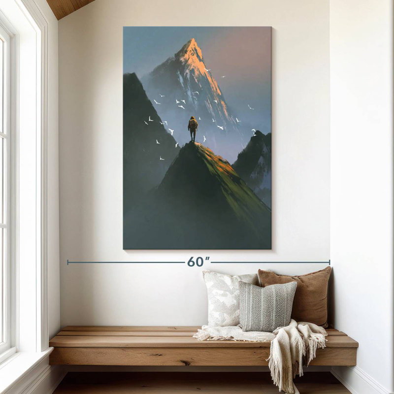 Senne Man On Mountain, 51" H x 34" W