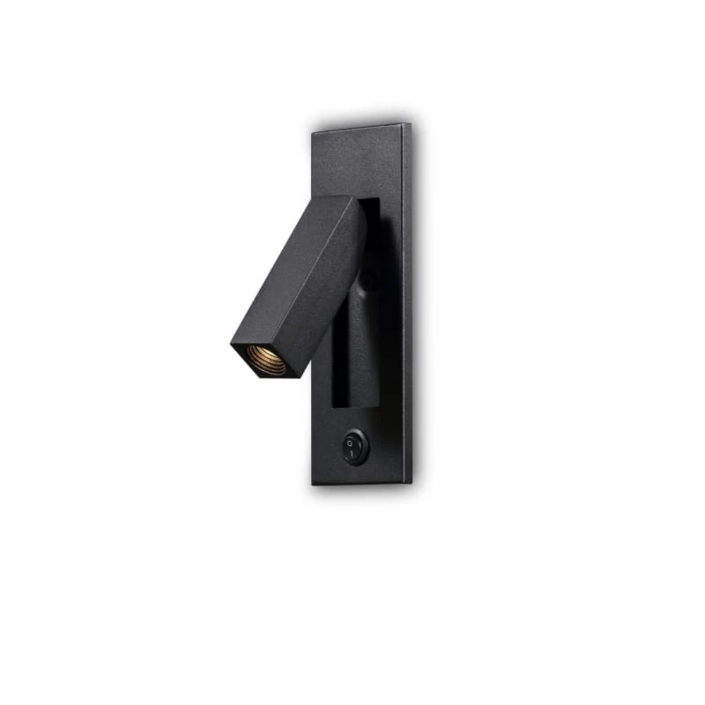UltraBeam 3 Watt Black Adjustable Recessed Bedroom Reading Light - Wall or Headboard Mounted