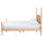 Baxton Studio Caliana Bobbin Four-Poster Platform Bed - Wooden Bed Frame With Turned Spindle Posts And Panel Headboard, Vintage-Inspired Bedroom Furniture, Natural Brown, Queen-1053011605-1053011604