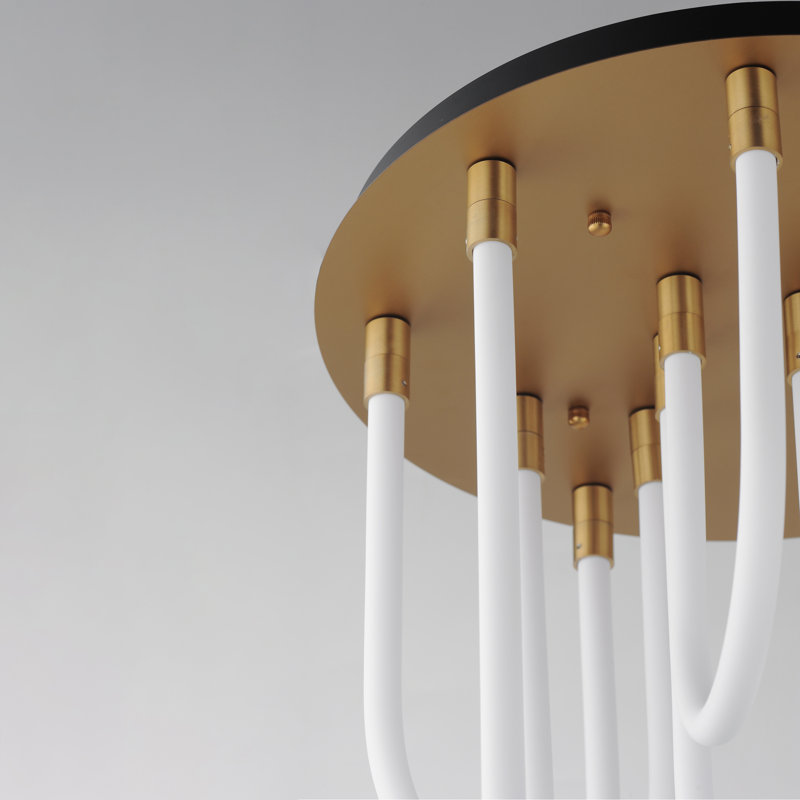 Lustre encastré Soleil, Laiton vieilli naturel